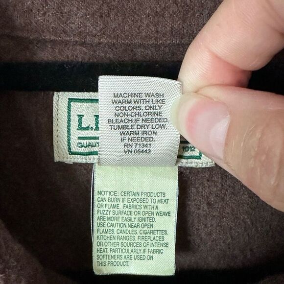 L.L. Bean Button Up LS Shacket Shirt Mens L Tall Brown Flannel Heavyweight - Picture 6 of 9